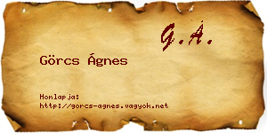 Görcs Ágnes névjegykártya
