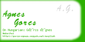 agnes gorcs business card